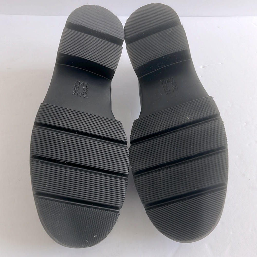 NATURALIZER $130 Dreamer Platform Black Rubber Block Heel Loafer Size 9.5W New - Picture 8 of 8